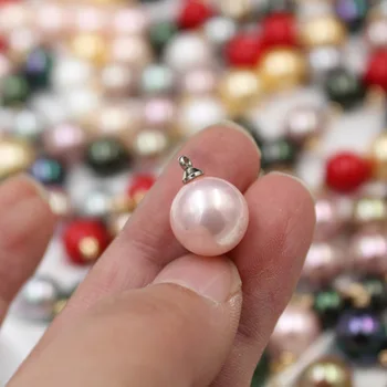 Wholesale Color Shell Half Hole Round Loose Pearls 12mm Costume Jewelry Use Pearls