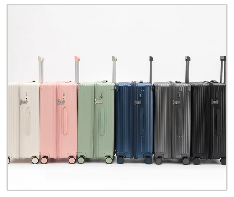 product 20 inch sturdy durable telescopic handle pc luggage high appearance level silent password suitcase high quality zipper closure-20