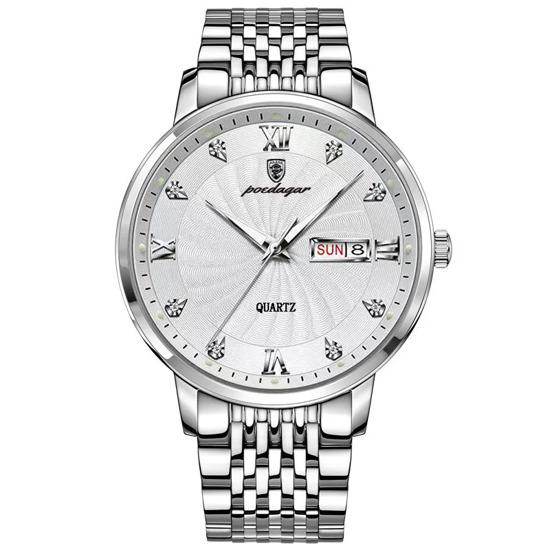 POEDAGAR 827 Business Men's Quartz Wrist Watch  New Luxury Model Waterproof Gold Men Wat aperçu 8