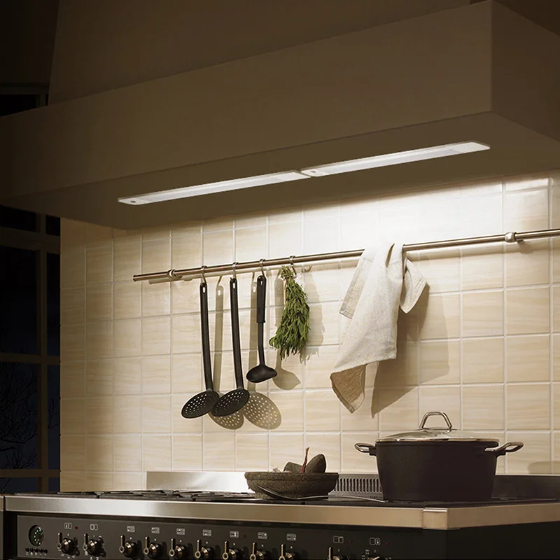 Led Kitchen Light Hand Scan Sweep Tube Cabinet Lamp Motion Sensor Magnetic Stick Under Bed Bar Lighting