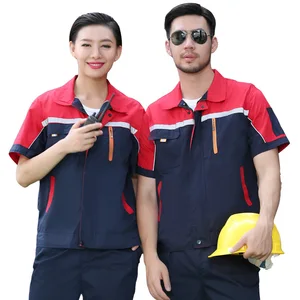 Customized Breathable & Durable Summer Workwear for Men & Women Auto Repair Tops Short-Sleeved Labor Protection Pants