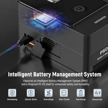 Neewer PS099E V Mount Battery  with Type C Cable, 6800mAh 99Wh 14.5V Mini V Lock with OLED Display, Fast Charging 65W PD USB C detail image