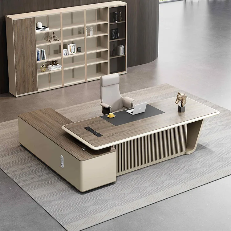 L Shaped Branded Manager Office Desk - Luxury Design
