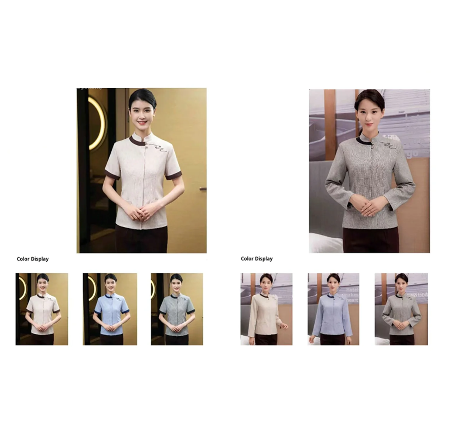 Custom Cleaning Work Clothes Women's Hotel Cining Room Unisex Professional Hotel Cleaning Staff Unif