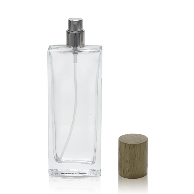 Tall square 50ml clear Frosted Flat Glass New Design Perfumes Bottle 50 ml Rectangle Empty Glass Perfume Bottle Luxury