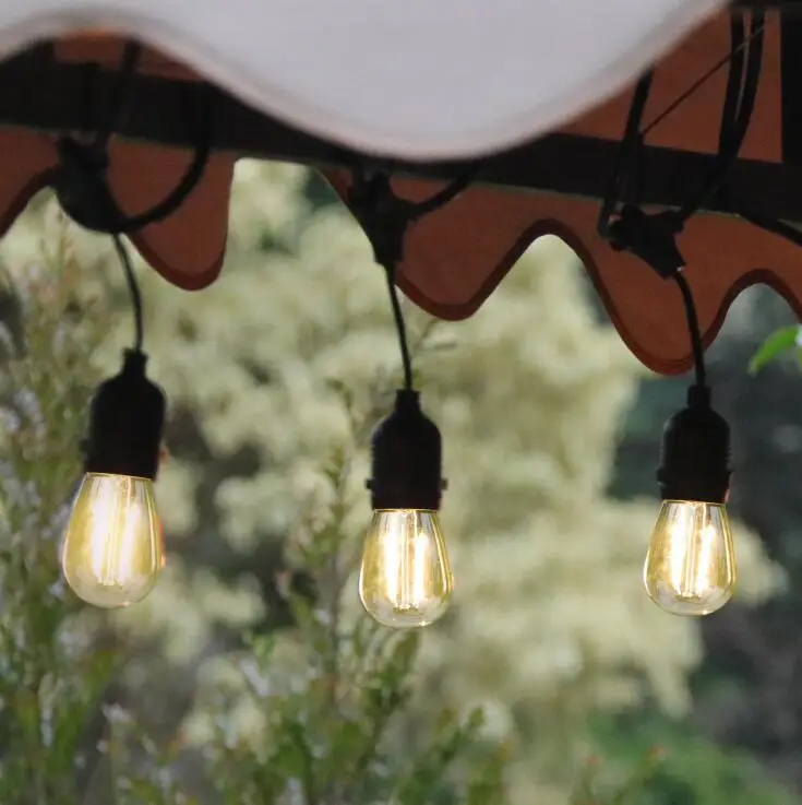 Factory Price 48ft String Lights Outdoor S14 Edison Bulb Christmas Water Proof Commercial  Led Decoration Light String
