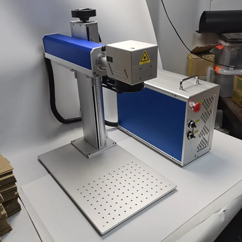 Mini Fiber Laser Nameplate Marking Machine 30W 50W Raycus MAX Metal Engraver Engraving for PVC Plastic Stainless Steel Aluminum