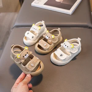 Cartoon Bear Baby Walking Shoes Girls Wholesale Summer Toddler Children Footwear Outdoor Fashion Ankle Kids Sandals for Boys
