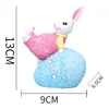 Blue Easter Egg Lifting Feet Pink Rabbit