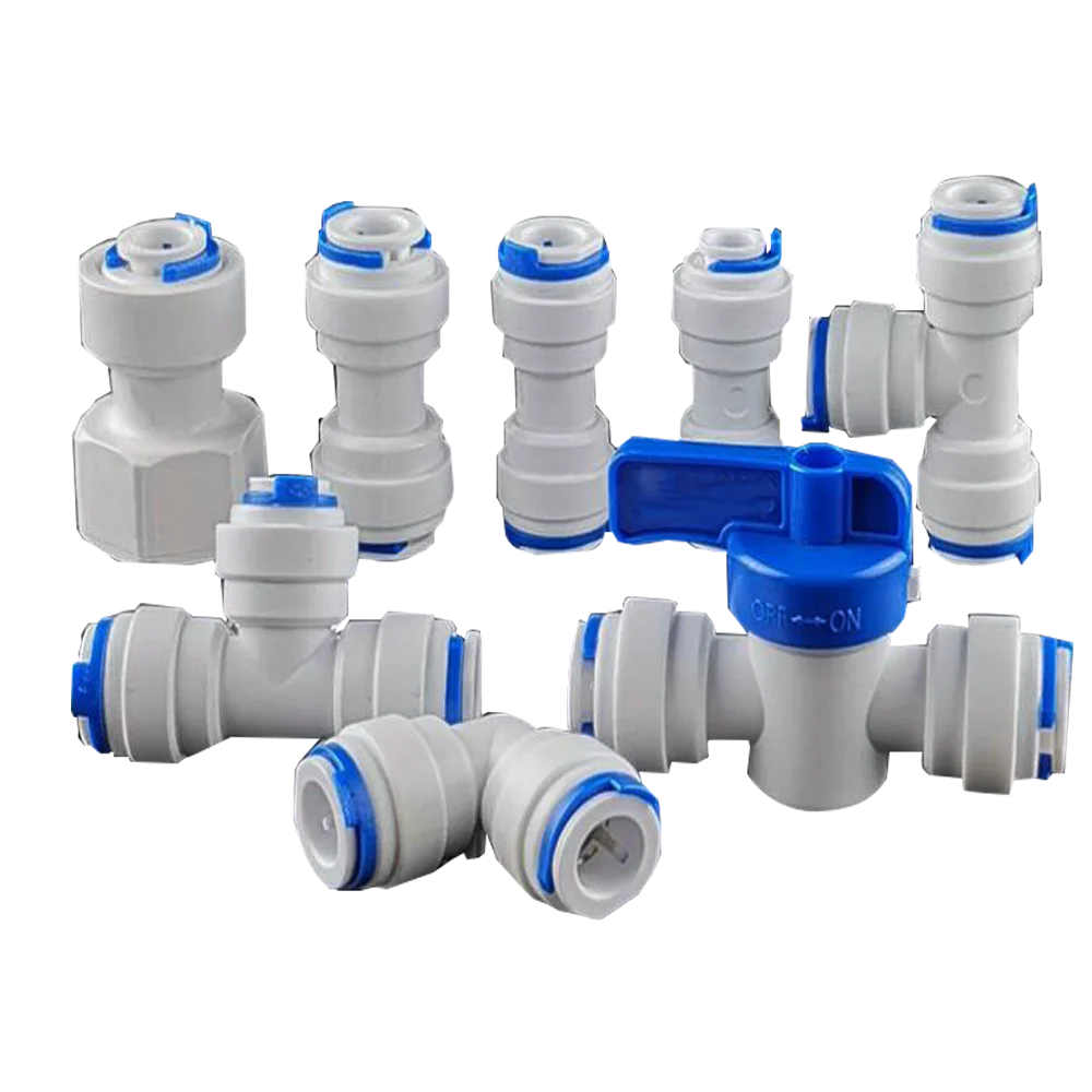 YHMY Tube Connector 10pcs RO Water Elbow Check Valve Quick Coupling Fitting 1/4 OD Hose to 1/8 BSP Male Reverse Osmosis System Plastic Pipe Connector Drip Irrigation Fittings Kit 