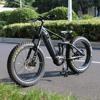 Long Range Full Suspension 26inch Mid Drive 1000w Bafang G510 Ultra 48V Electric Bicycle Mountain Bike FAT TIRE