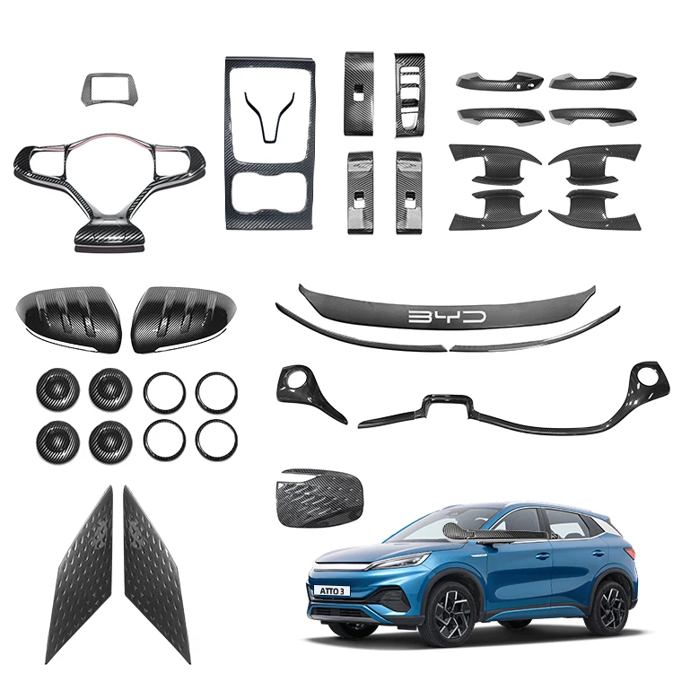 Car Exterior Accessories for BYD Atto 3 Yuan Plus Customized ABS Imitate Carbon Auto Accessories Decorative Trims Cover
