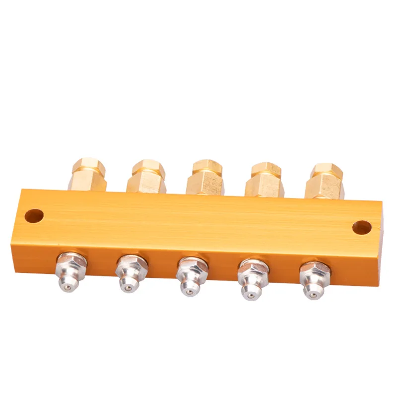 TEBAK Aluminum 2/3/4/5/6/7/8/10 Ways 6mm Outlet Lube Oil Piston Distributor Value Manifold Block for Centralized Lubrication