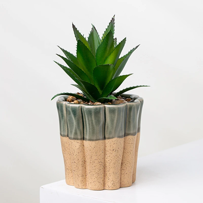 Yuanwang Ceramic Plant Pot Flower Pots & Planters With Artificial Plant