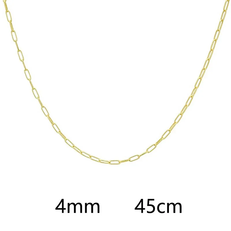 2022 New Arrival Simple Gold Stainless Steel Necklace Silver Long Chain Link Necklace Paperclip Choker Necklace for Women
