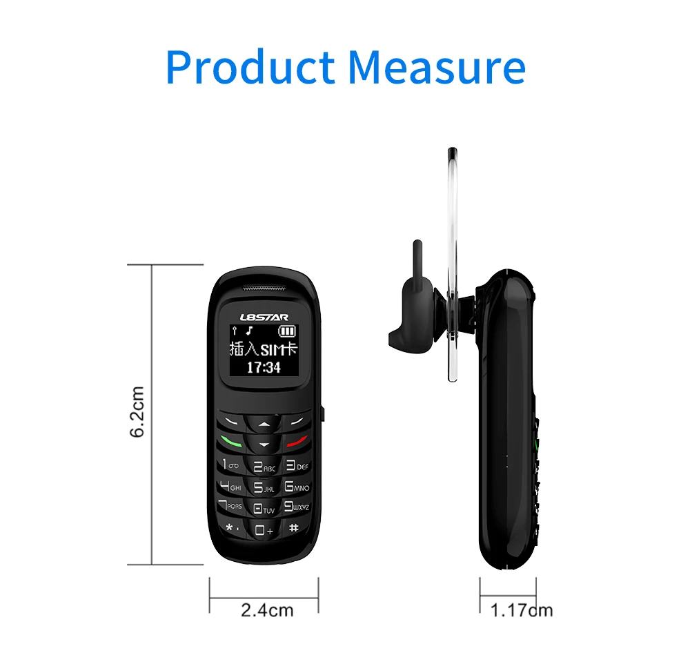  El teléfono móvil más pequeño L8Star BM70 Mini Mini móvil  blanco desbloqueado : Electrónica