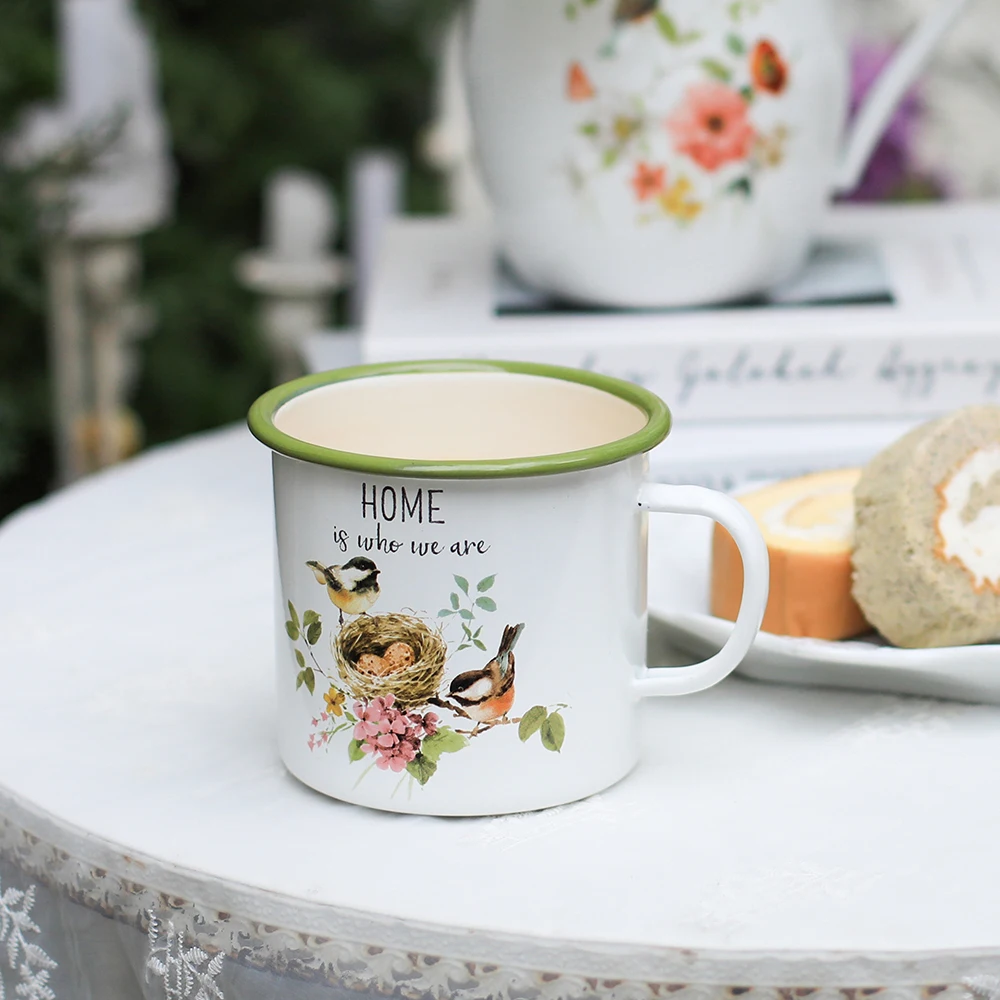 1000 мл кофейная эмалированная Кружка Чашка наружная металлическая кемпинговая кружка для путешествий с ручкой