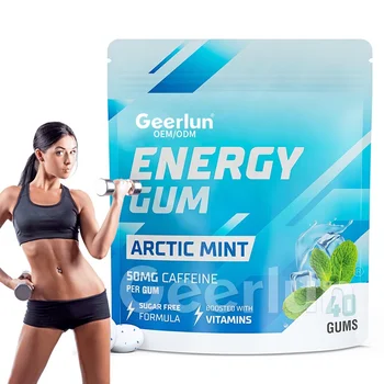 Hot Selling Sugar Free Caffeine Gum Boost Brain Energy Focus Suplements Nootropic Energy Chewing Gum