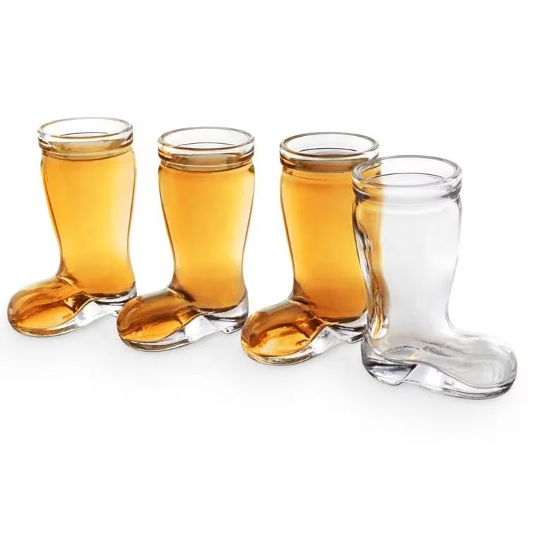 Wholesale 45ml Transparent Mini Boot Shape Glass Jar with Lid