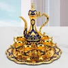 (Small shell wine set) Deep gold and blue