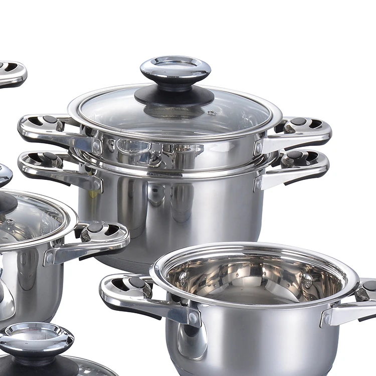 New Design Culinary Comforts Kitchen Cooking Pot Sets Stainless Steel Cookware Sets details