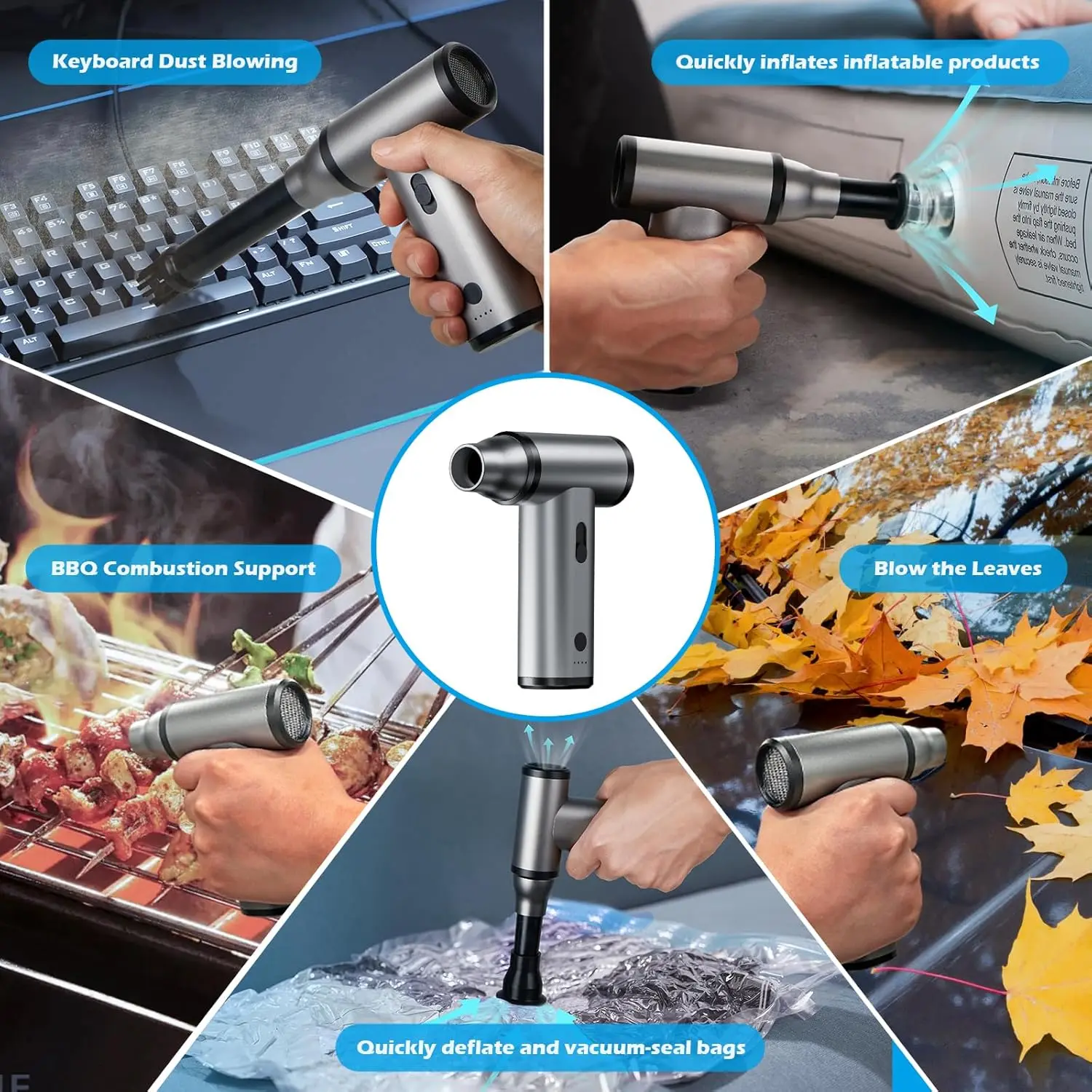 110000RPM Fan Air Duster Electric Air Dust Blower Portable Cordless Computer Keyboard Cleaner for PC Car - view 5