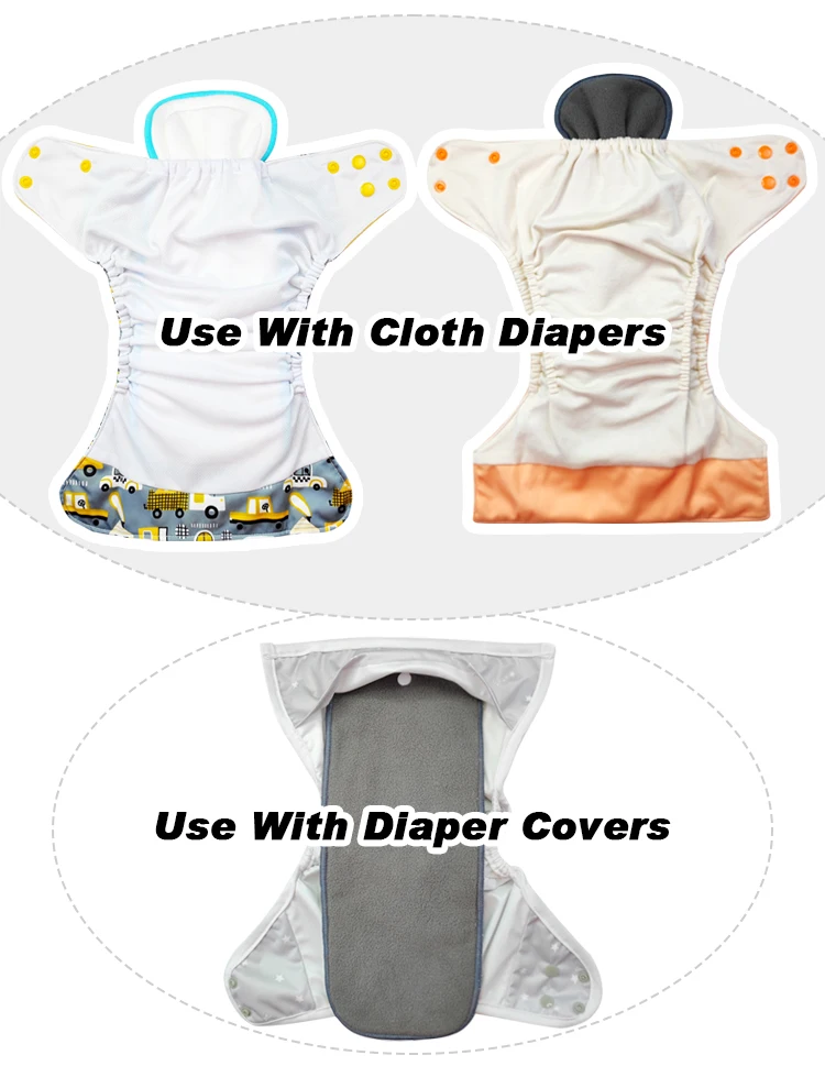 Ecologic Soft Absorbent Washable Baby Nappies Liners 4 Layers Hemp