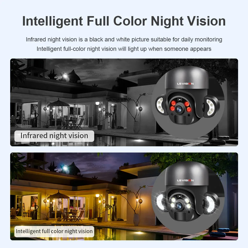 LS VISION WIFI 4G Outdoor Solar Cctv Camera Sim Card PTZ IP Security Camera Panel Solar Panel Camera