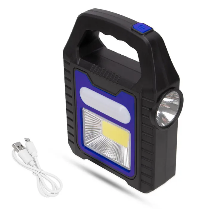 3 in 1 Solar USB Rechargeable Brightest COB LED Camping Lantern Charging for Device Waterproof Emergency Flashlight LED