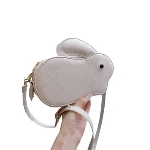 Factory Supplied Cartoon Custom Cute Rabbit Animal Shaped PU Leather Purse Women Cellphone Crossbody Bag