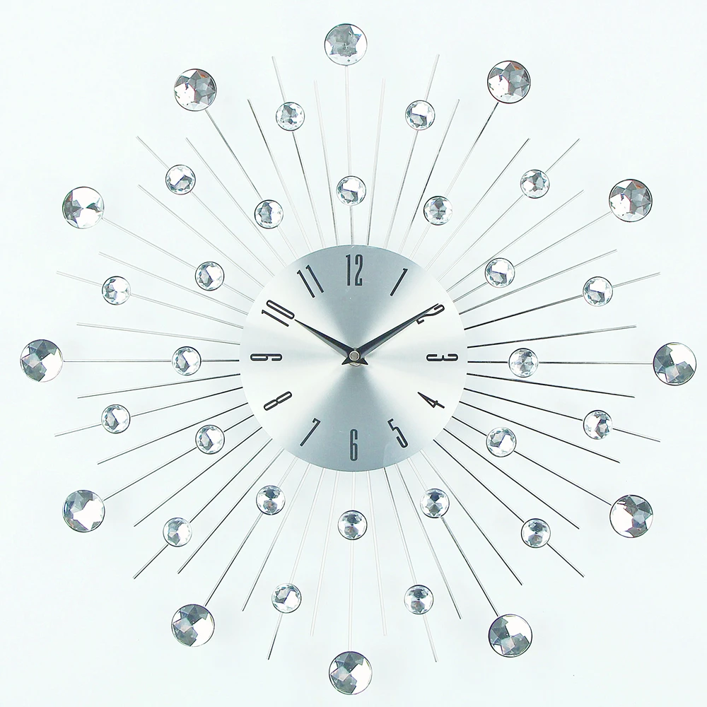 20 Inch Large Crystal Diamond Wall Clock Modern Design Creative Metal Art Clock Wall Clocks Quartz Living Room Kids Room Needle Buy Crystal Wall Clock