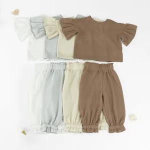 2022 Summer Hot Sell Wholesale Baby Clothes Suit Kids Girls Clothing Outfits Custom Design Kid Clothes Two Piece Sets