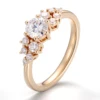 Anillo de oro macizo de 18 quilates con diamante de laboratorio