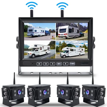 1080p HD Truck Back Up Rear View Mirror Vehicle Cameras 7 inch Parking Sensor Cctv Kit Wireless Screen Security Car Monitor