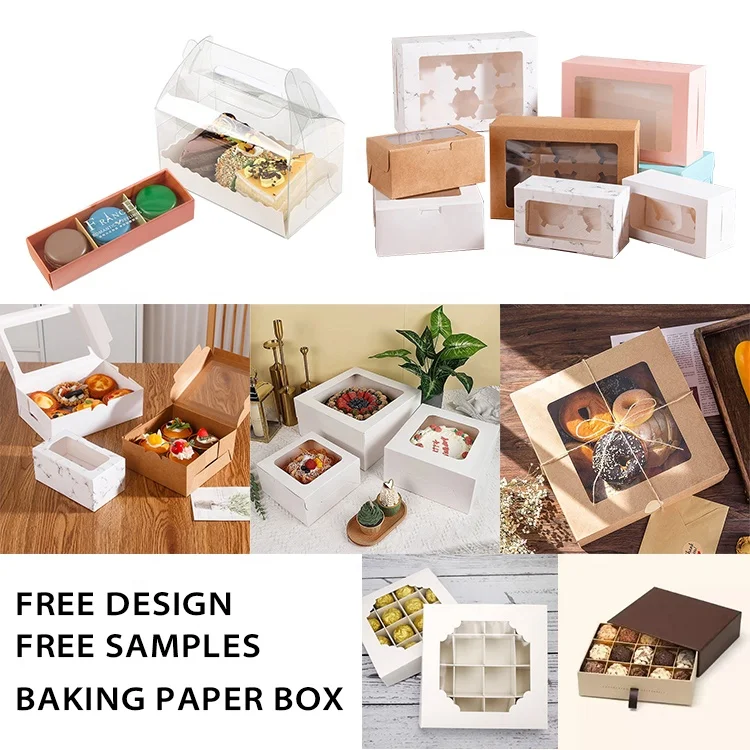 Pastry Box with 6 Dividers Cupcake Packaging Cookie Boxes Wholesale ...