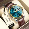 10 Cinturino in pelle Oro Blu