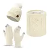 White diamond-shape twisted floral 3-piece set