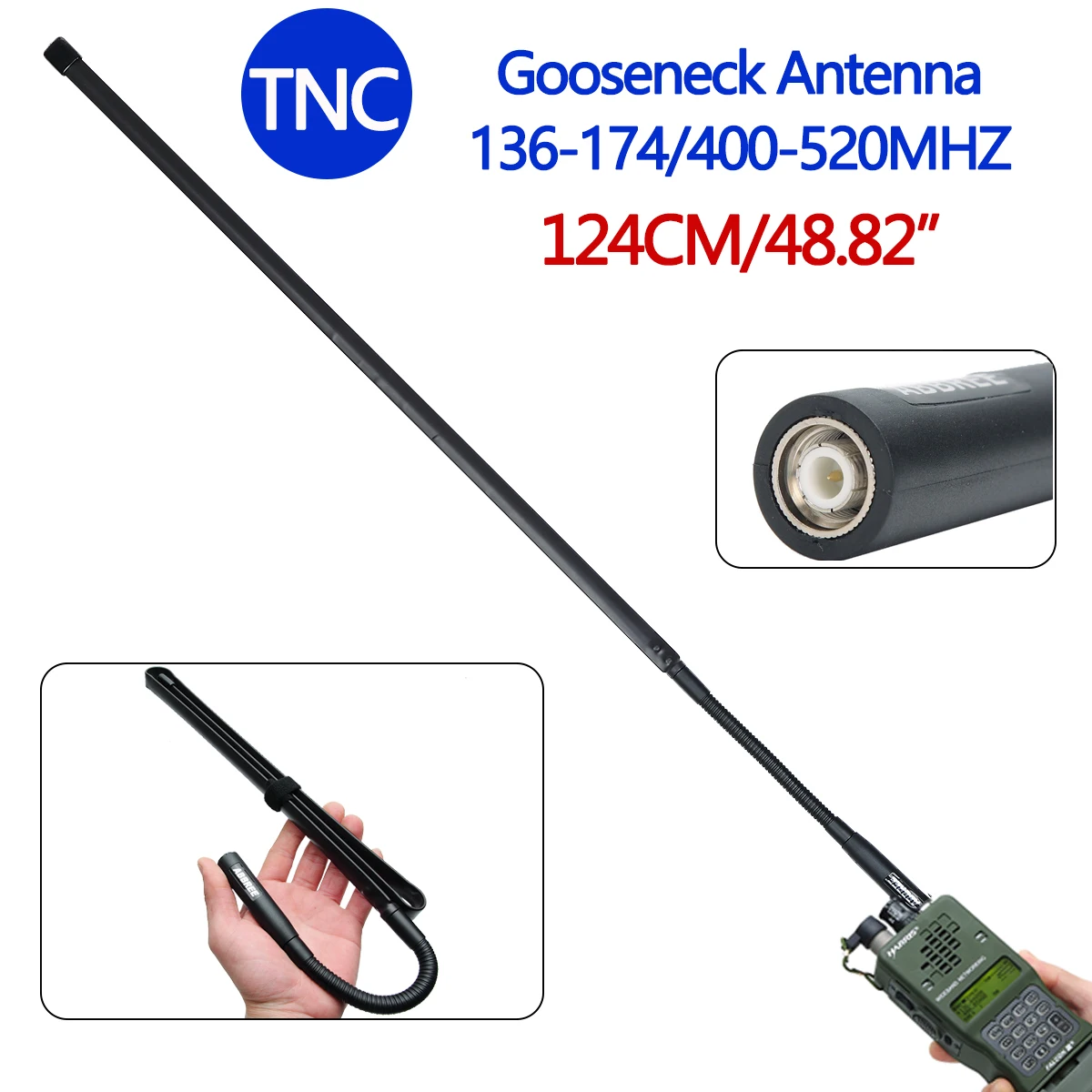 ABBREE TNC Dual Band Antenna for TK-328, TK-378, Harris AN/PRC-152