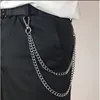 Double-layer white knit pants chain