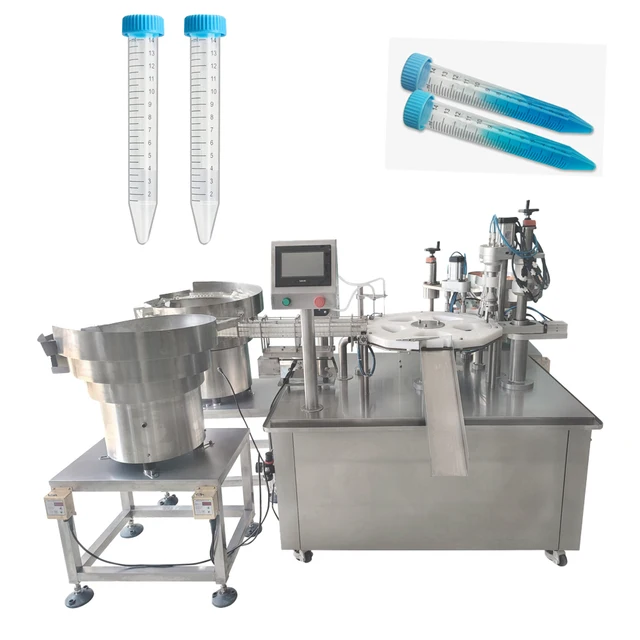 Automatic Plastic Tube peristaltic pump Liquid Test Tube Vials Filling Capping Machine