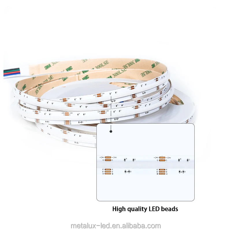 LIGHT Flexible CCT RGB/RGBW/RGBCCT 12mm 840LEDs/Meter Dimmable LED Cob Strip Light 2-Year Warranty 10m Length NFC 24V Copper