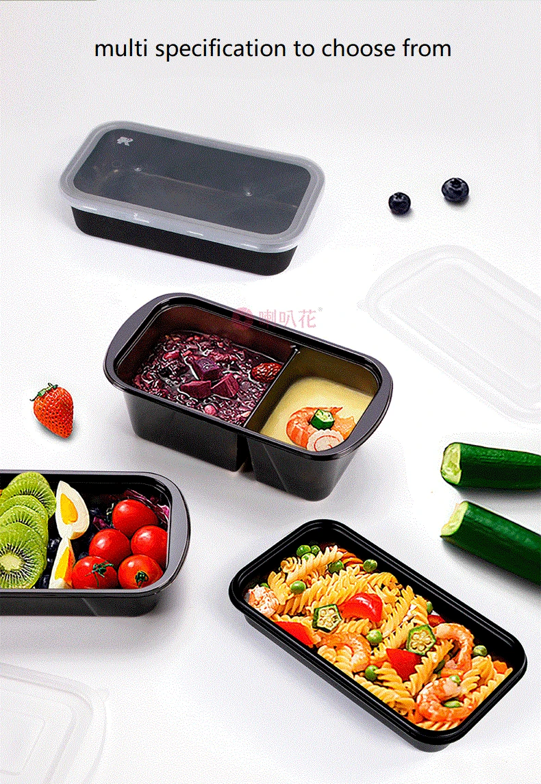 Disposable lunch box plastic packaging box Japanese lunch box salad bowl microwaveable supplier