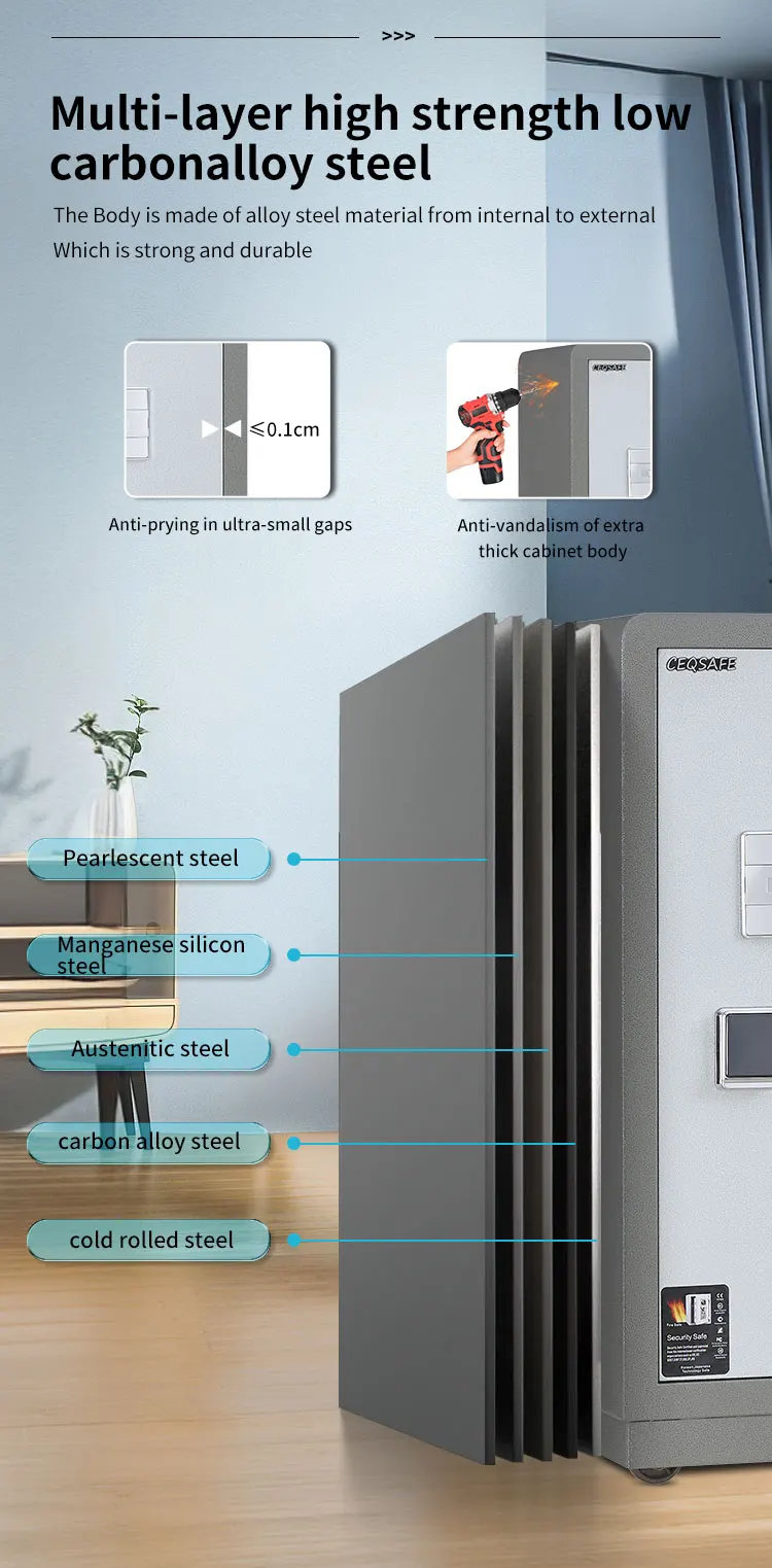 CEQSAFE High Quality Small Metal 1 Hour Fire Rating Cheap Fireproof Safe Box manufacture