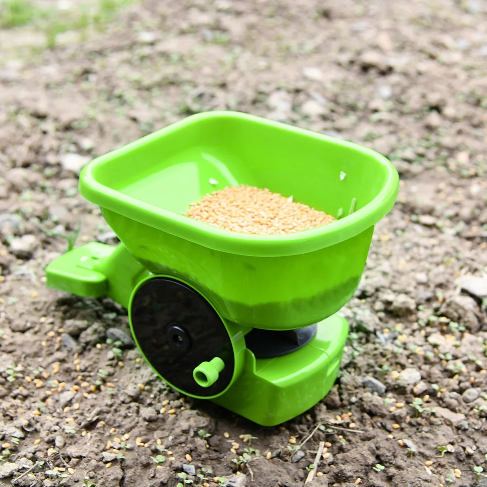 Vertak Hand Held Plastic Manual Grass Seed Salt Spreader Garden 3l