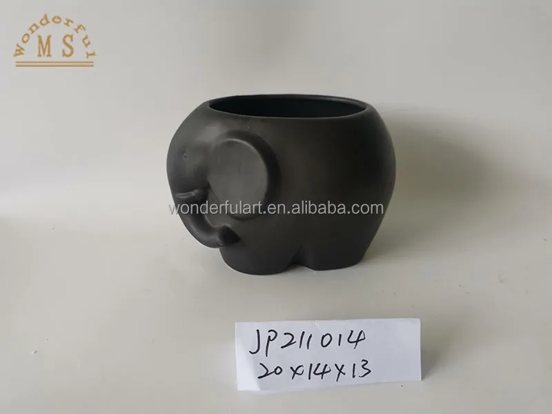Ceramic Elephant Shaped Flower Pot Small Animal Planter Pot for Home Decoration