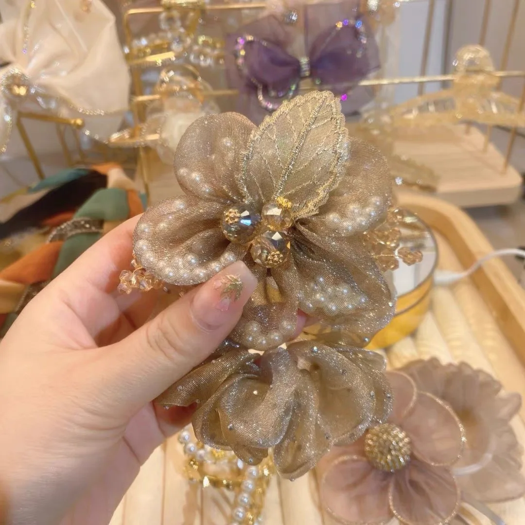 Sunflower Organza Large Ponytail Elastic Hair Bands Women  display picture 3