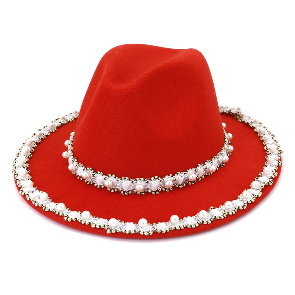 2022 New Fashion Chic Women Lady Girls 26 Colors Felt Fedora Hat Borsalino  Panama Trilby Jazz Hat With Double Round Pearls - Buy Fashion Women Fedora  Hat,Women Chic Fedora Hat,Fashion Women Jazz