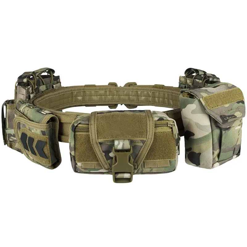 Quick-release Buckle Adjustable Tactical Belt with Accessories Camping and Everyday Use Mountaineering High Duty Belts