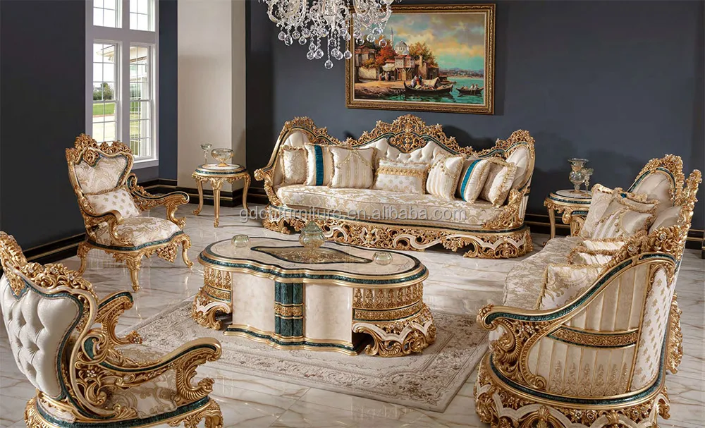 Luxury European Style Living Room Furniture - Hand Carved