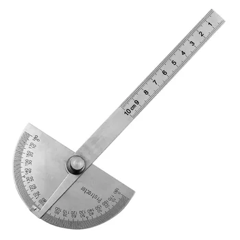 Stainless Steel Round Head 180 Degree Protractor Angle Finder Rotary Measuring Ruler Machinist Tool 100m Craftsman Ruler